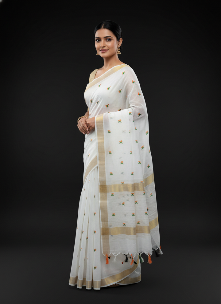 Tiranga Triangle White with Blouse