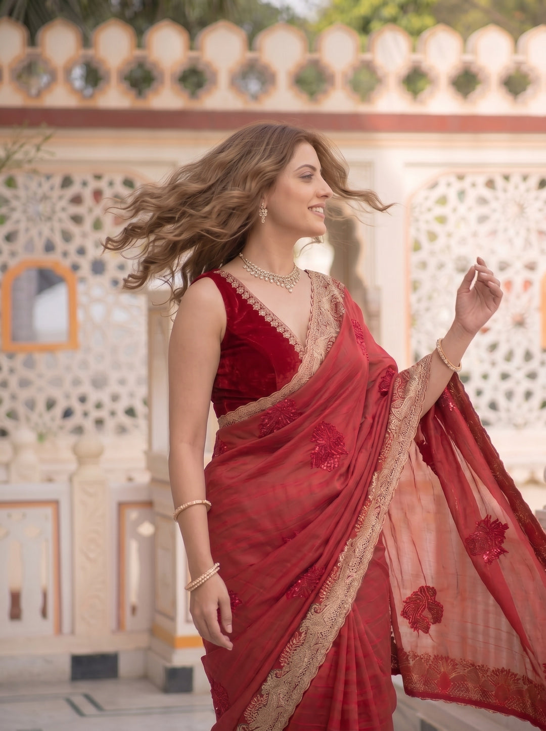 CRIMSON GRACE PARTY WEAR SAREE