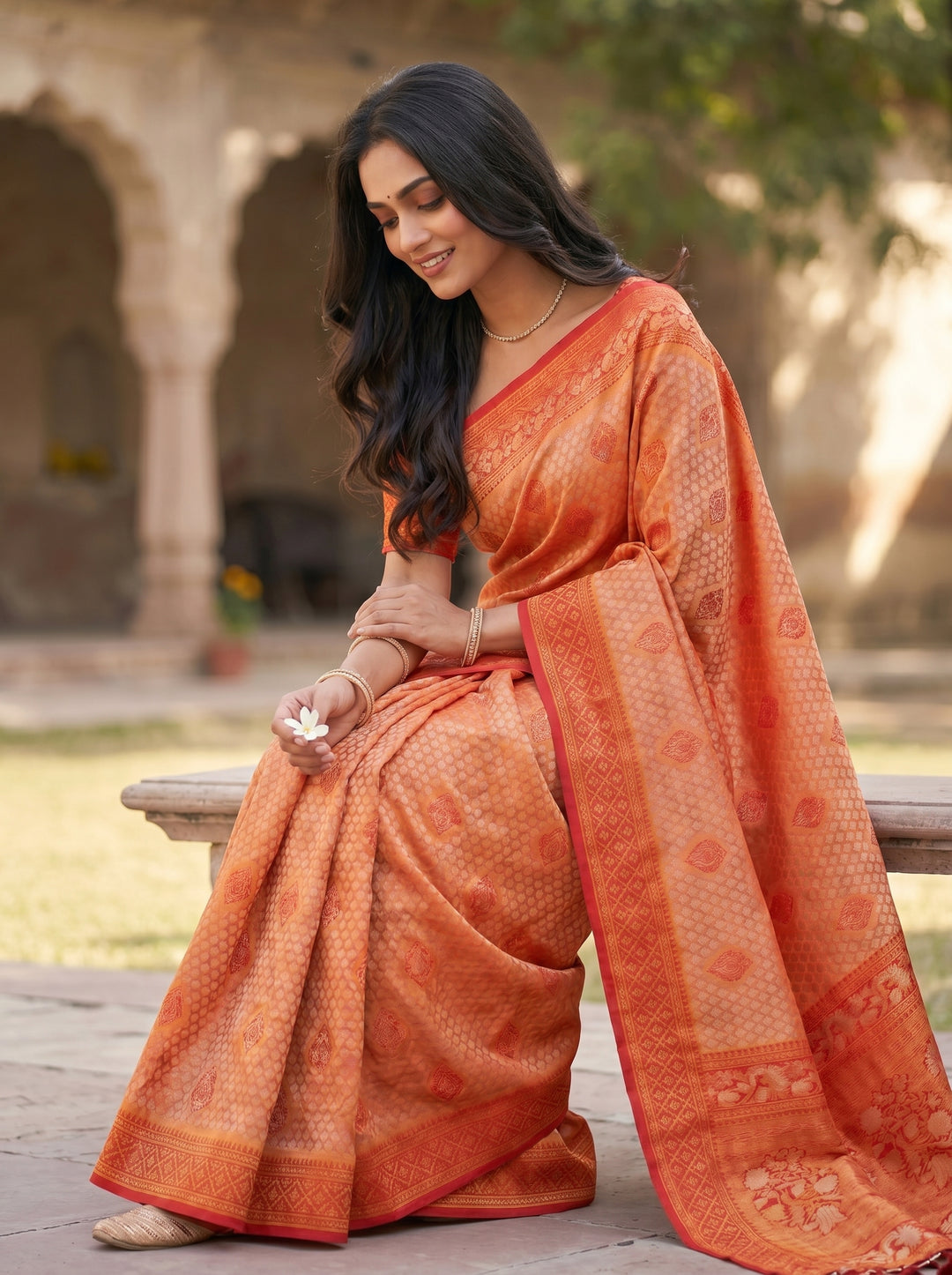 SWAROVSKI TASSELS SOUTH INDIAN SAREE