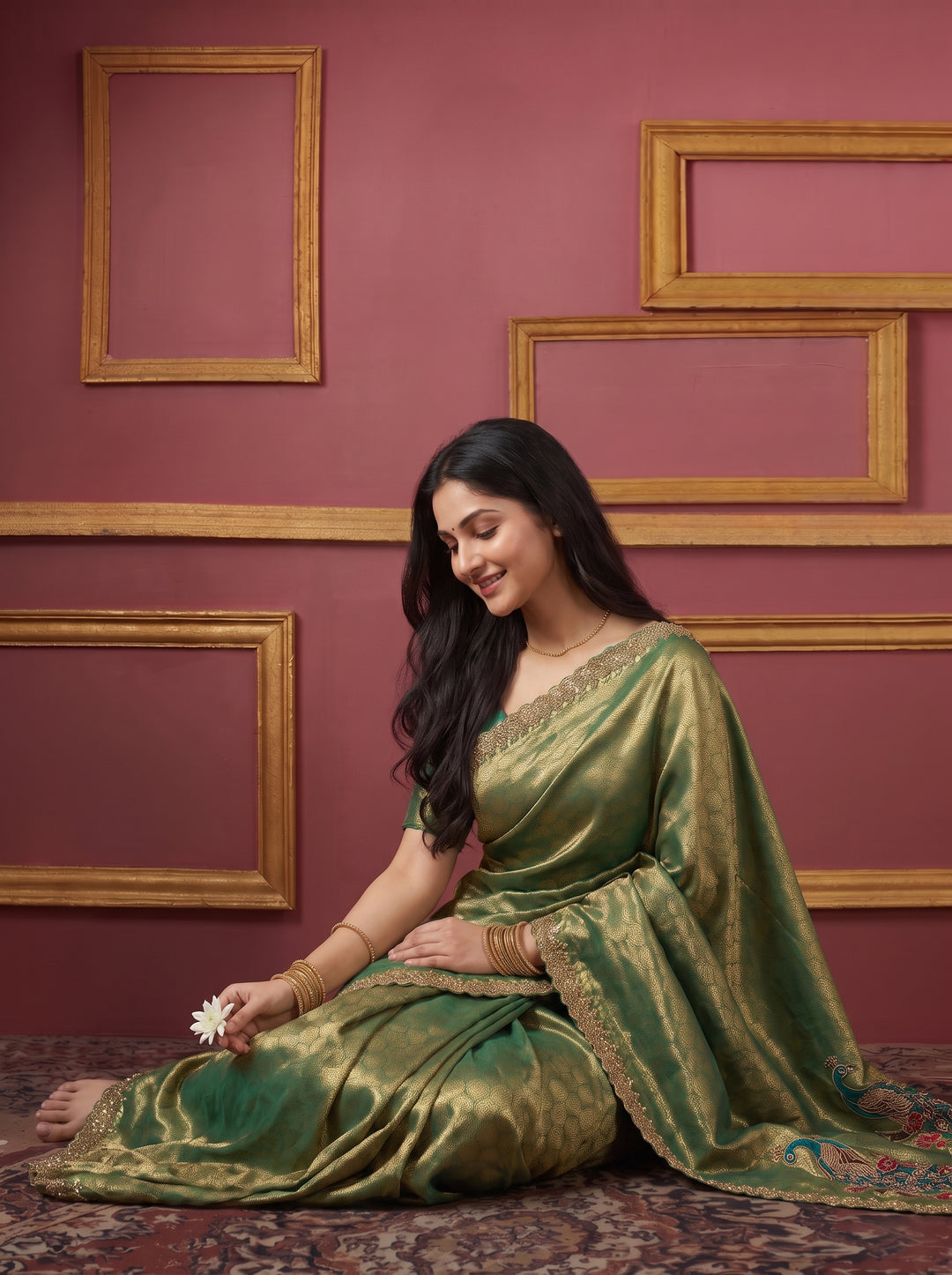Elegant Peacock Weaving Saree