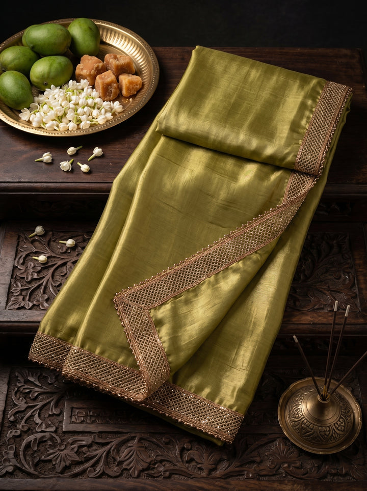 STUNNING METALLIC DARK GREY SHIMMER SAREE | CHARCOAL BLUE DUAL-TONE DESIGNER ETHNIC WEAR