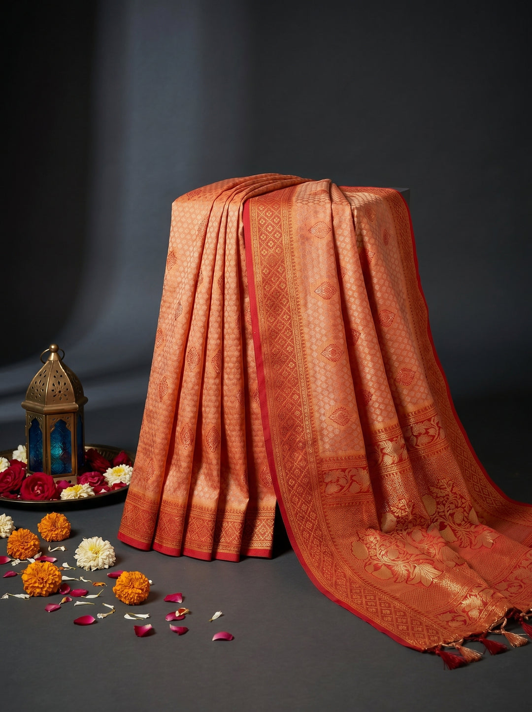 SWAROVSKI TASSELS SOUTH INDIAN SAREE