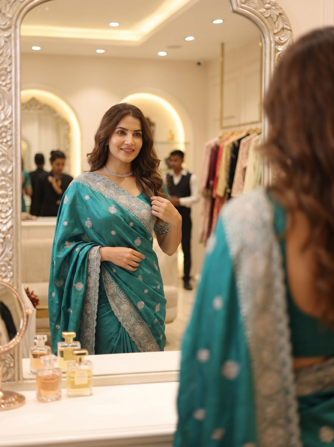 ROYAL PEACOCK BUTTI SAREE