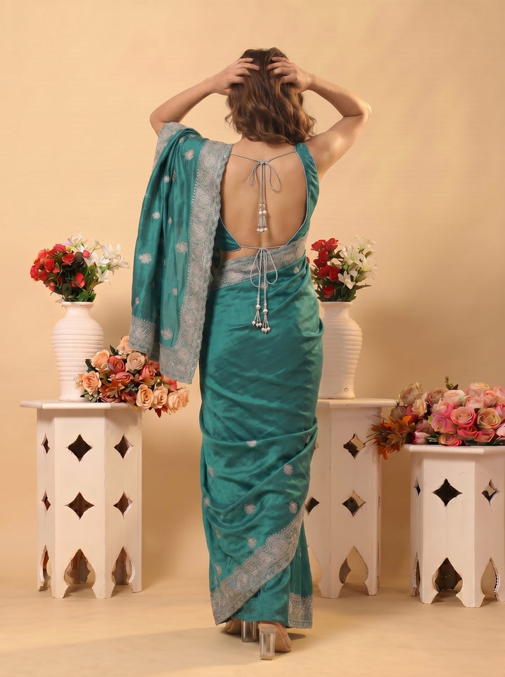 ROYAL PEACOCK BUTTI SAREE