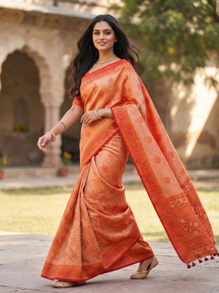 SWAROVSKI TASSELS SOUTH INDIAN SAREE