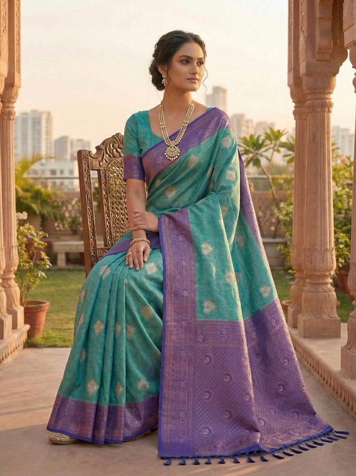 GANAGA SWAROVSKI WORK SAREE