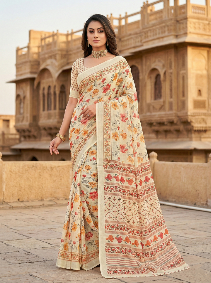 GHUNGHAT PRINTED SAREE