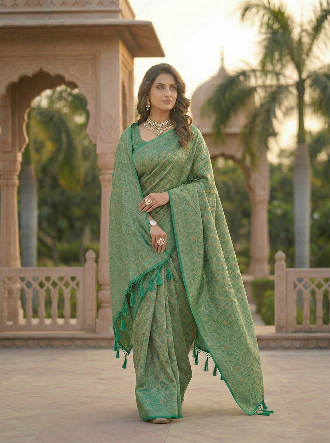 RANJANA SWAROVSKI SOUTH INDIAN SAREE