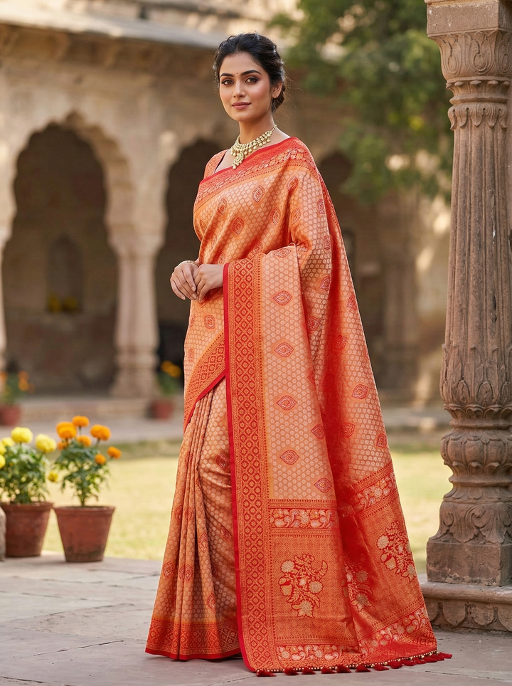 SWAROVSKI TASSELS SOUTH INDIAN SAREE