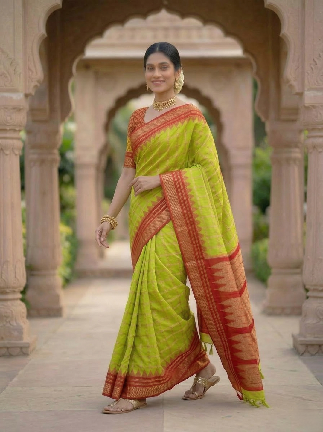 TISSUE KATPADAR SAREE D-3292