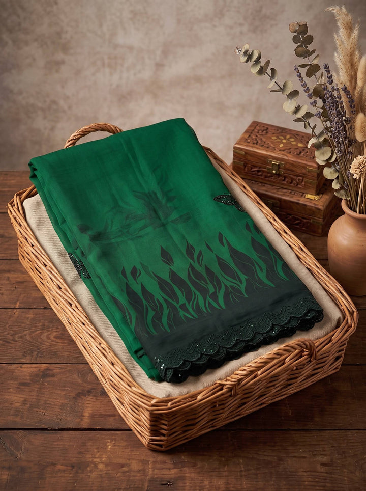 EMERALD GLOW DARK GREEN SAREE