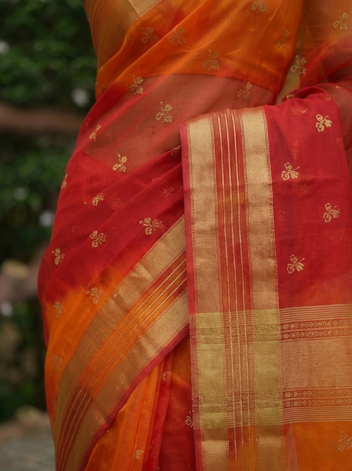 LIGHT PINK GEORGETTE LEHERIYA PRINT SAREE WITH GOLDEN BUTTI WORK & ZARI BORDER | SOFT ART SILK FESTIVE WEAR SAREE WITH UNSTITCHED BLOUSE PIECE