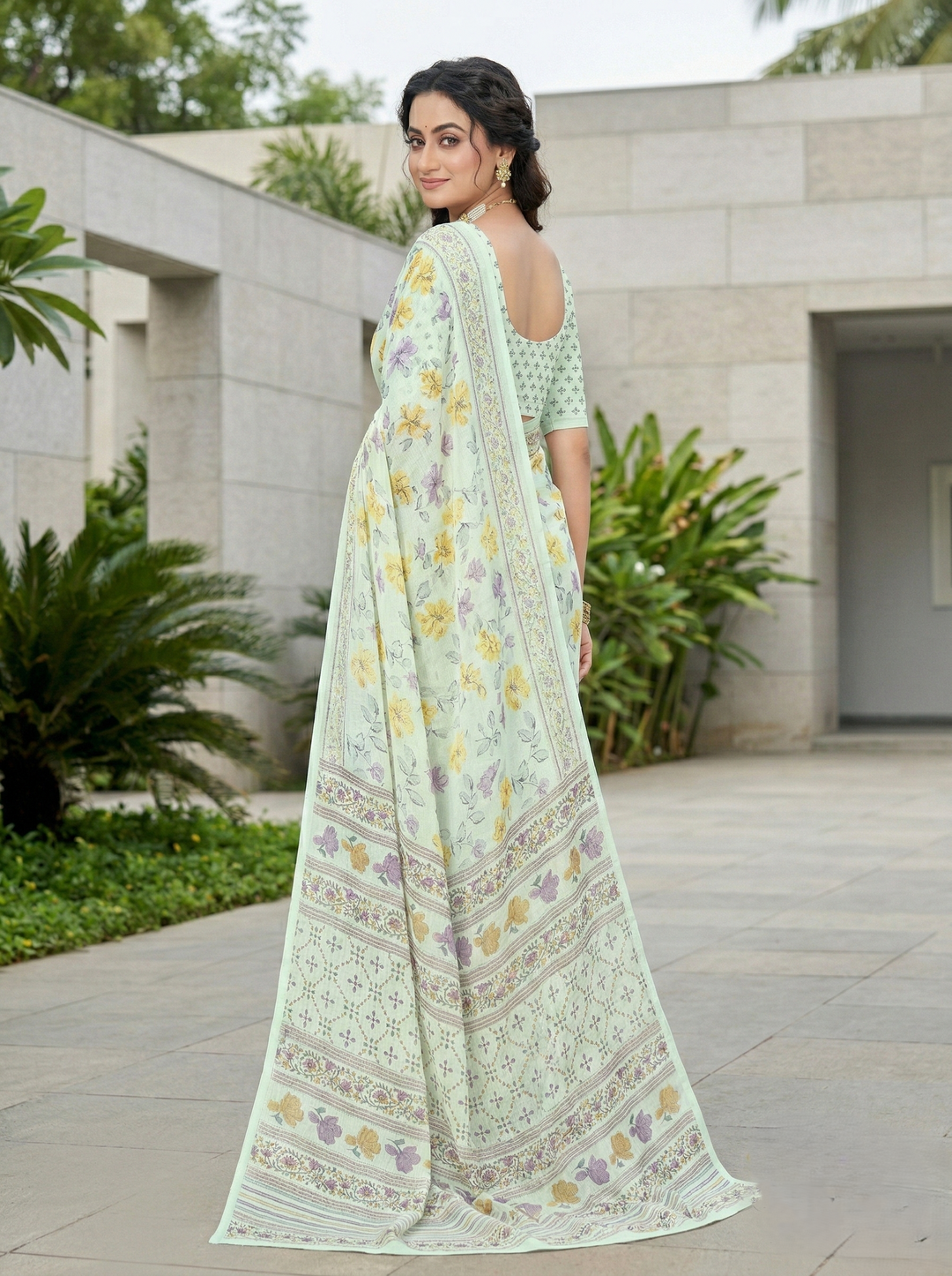 GHUNGHAT PRINTED SAREE