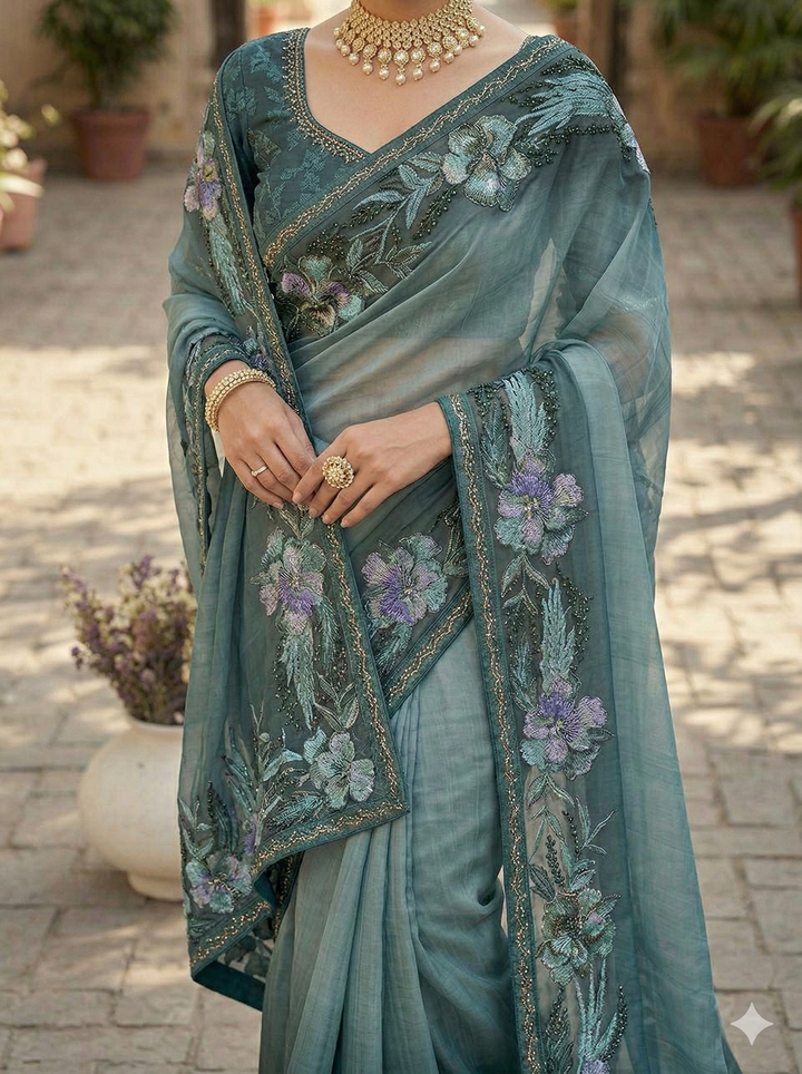 NIRVAA PRINTED SAREE