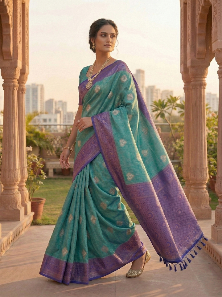 GANAGA SWAROVSKI WORK SAREE