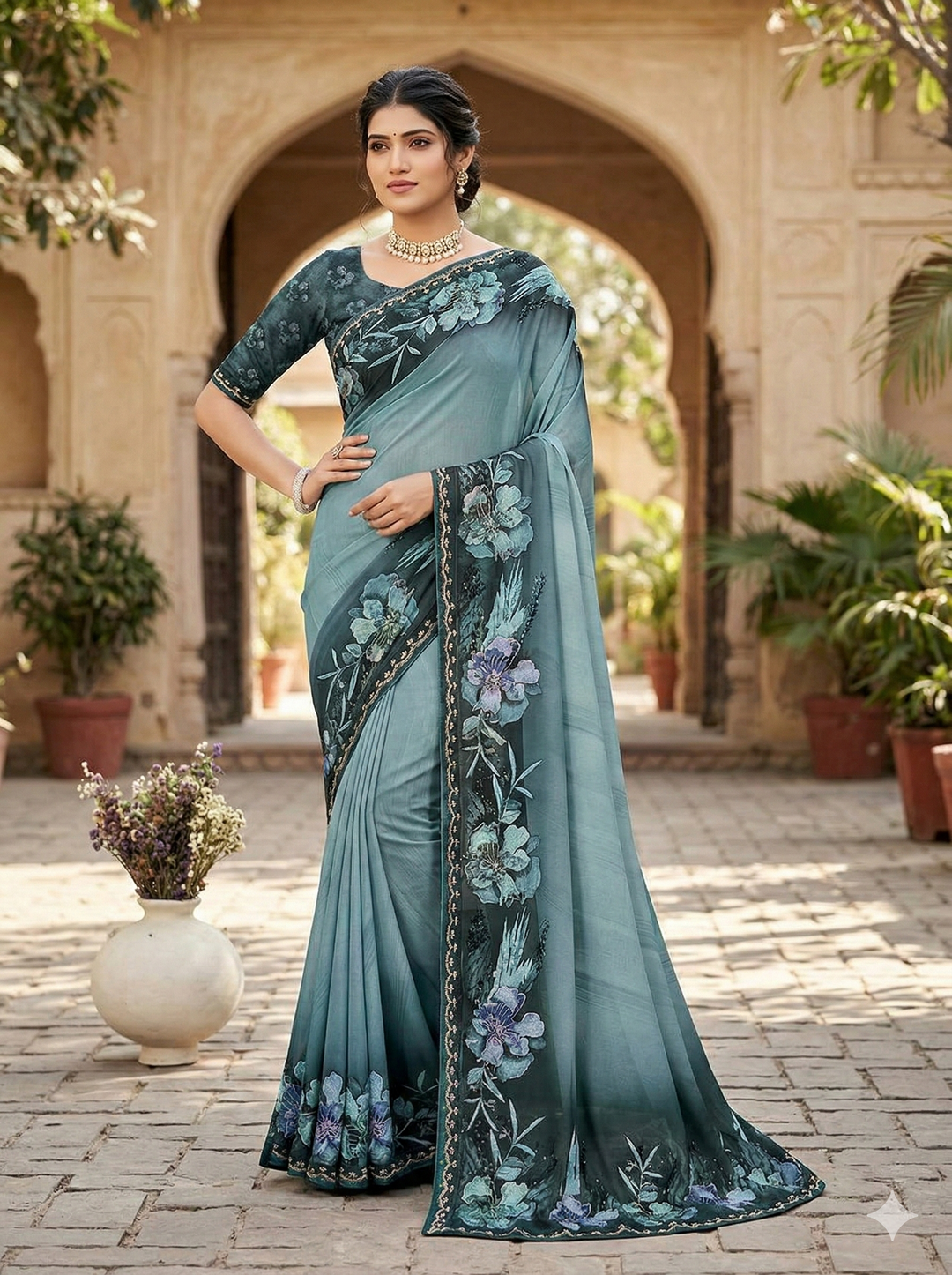 NIRVAA PRINTED SAREE