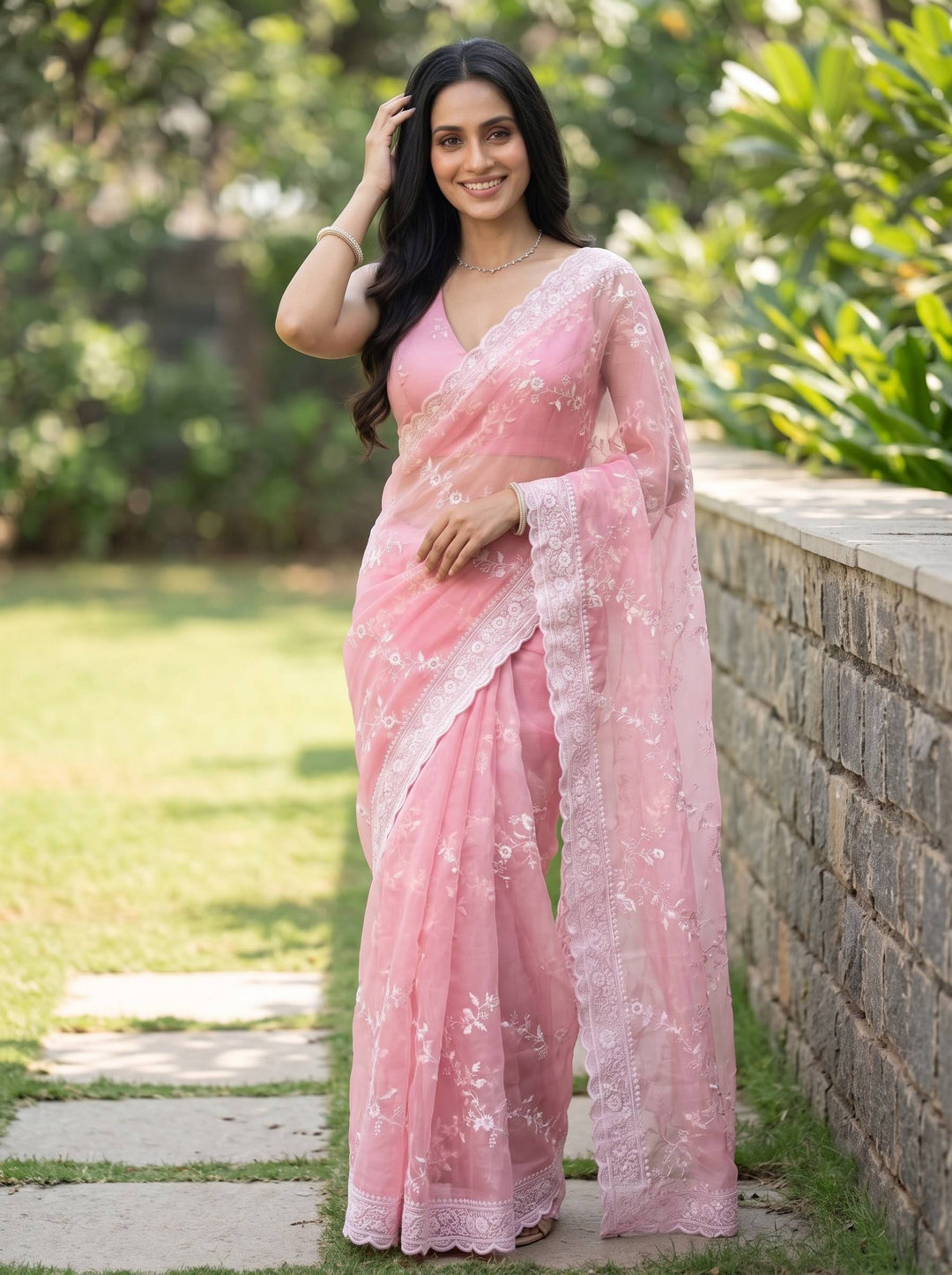 VANYA FLORAL BORDER SAREE