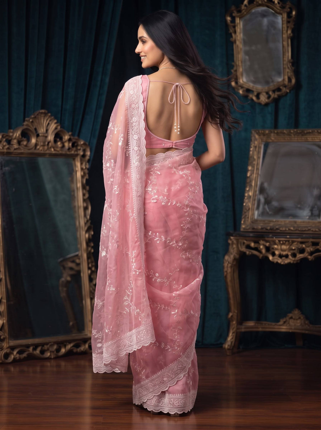 VANYA FLORAL BORDER SAREE