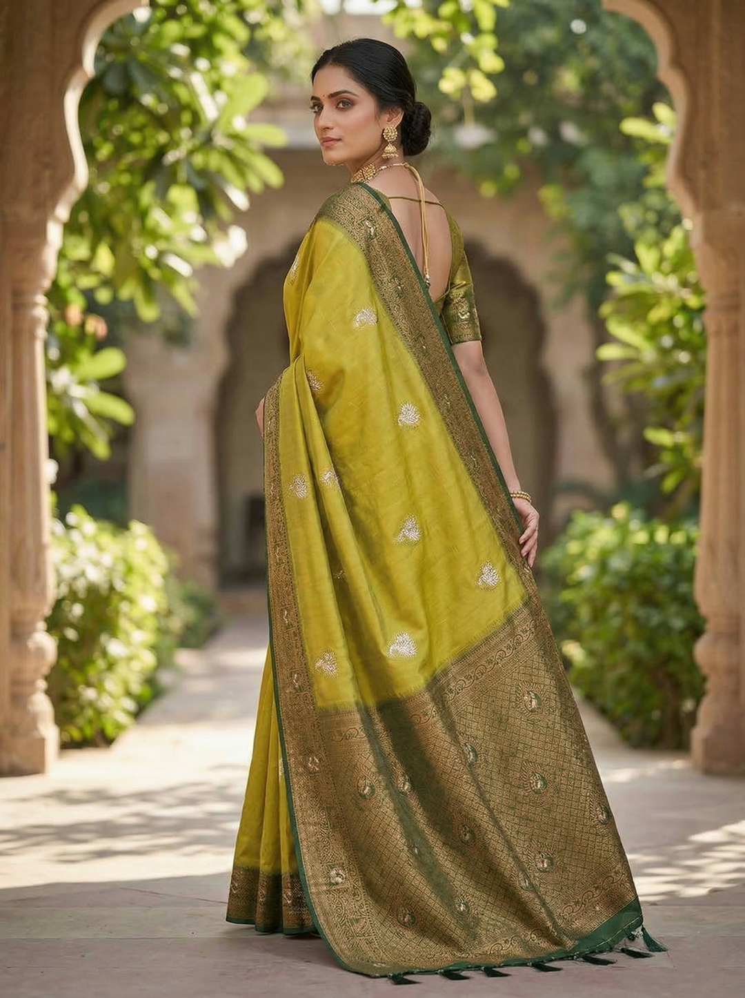 GANAGA SWAROVSKI KATPADAR SAREE