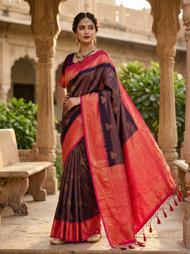 REKHA SWAROVSKI WORK KATPADAR SAREE