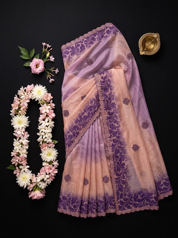 AURA STONE DARK LAVENDER SAREE