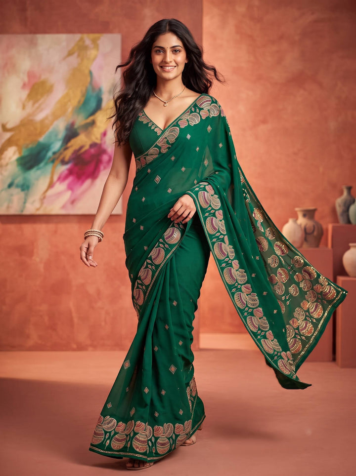 TRADITIONAL NAVY SAREE