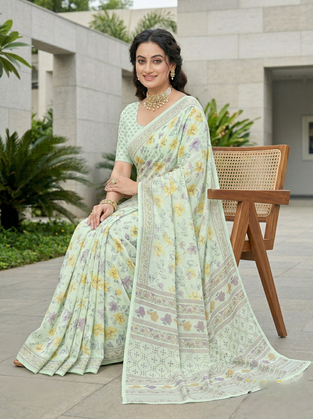 GHUNGHAT PRINTED SAREE