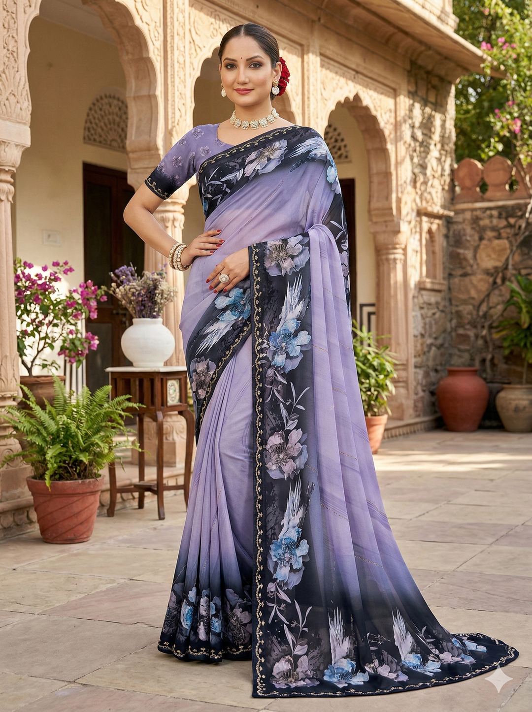 NIRVAA PRINTED SAREE