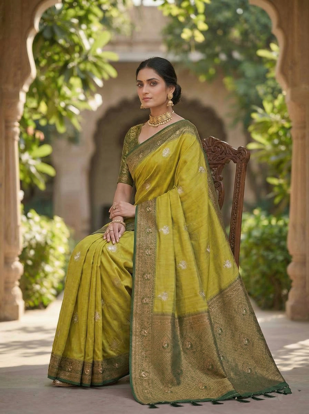 GANAGA SWAROVSKI KATPADAR SAREE