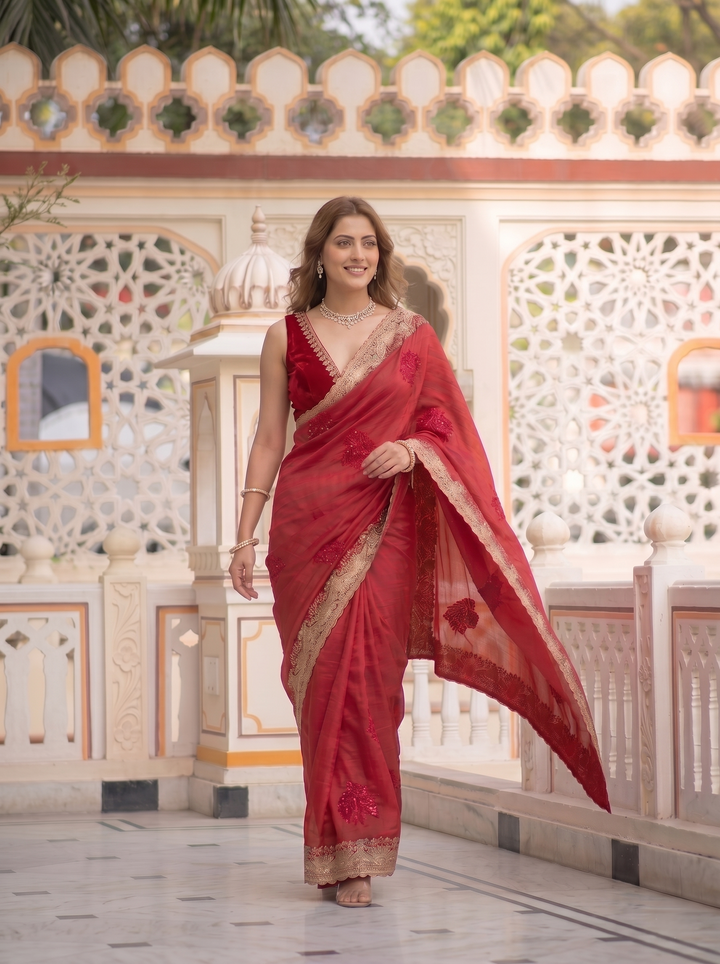 CRIMSON GRACE PARTY WEAR SAREE