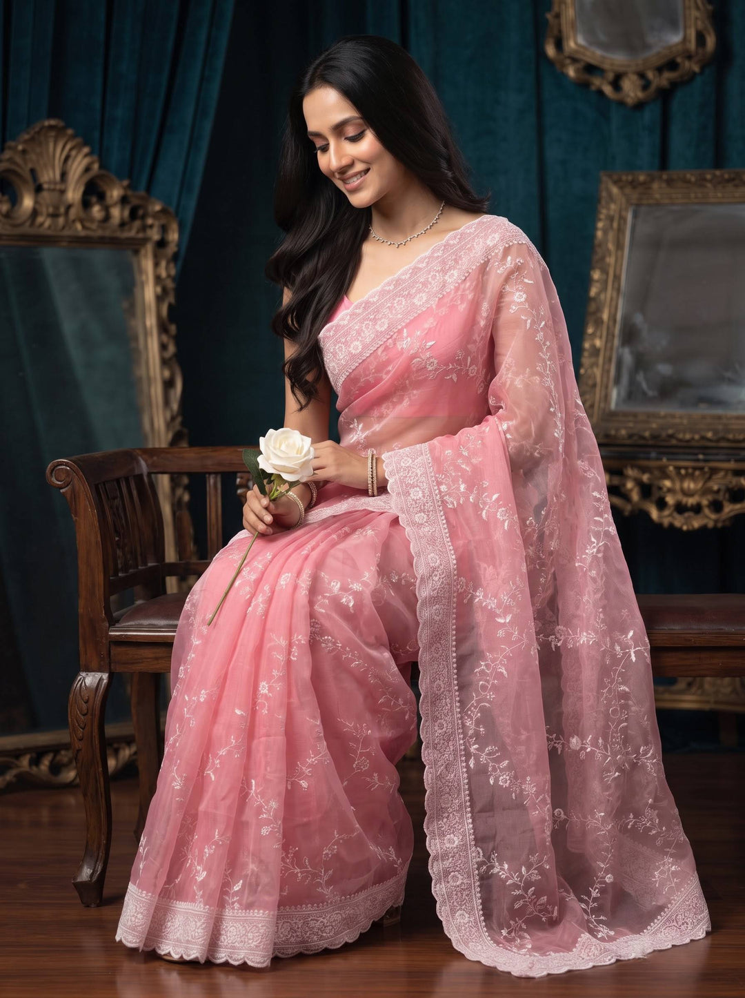VANYA FLORAL BORDER SAREE