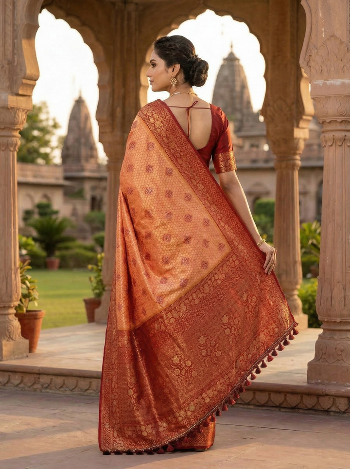SWAROVSKI TASSELS SOUTH INDIAN SAREE