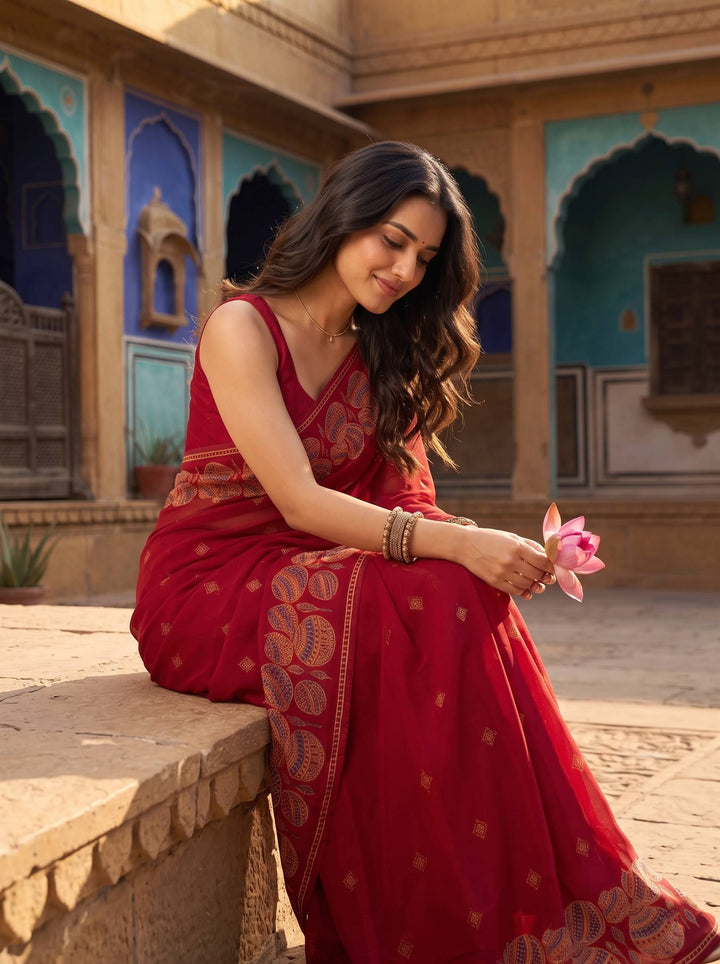 TRADITIONAL RED SAREE