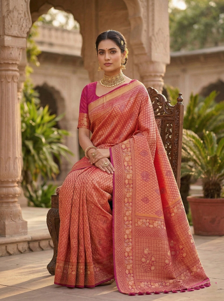 SWAROVSKI TASSELS SOUTH INDIAN SAREE
