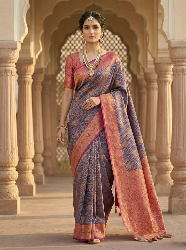 REKHA SWAROVSKI WORK KATPADAR SAREE