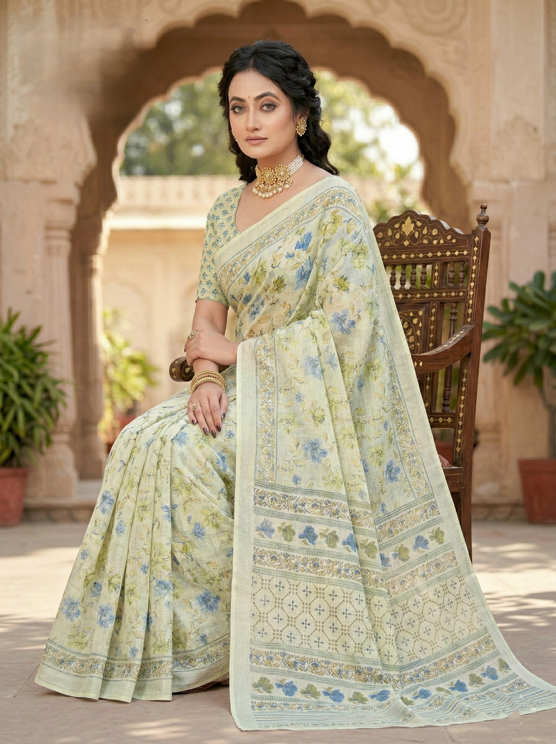 GHUNGHAT PRINTED SAREE