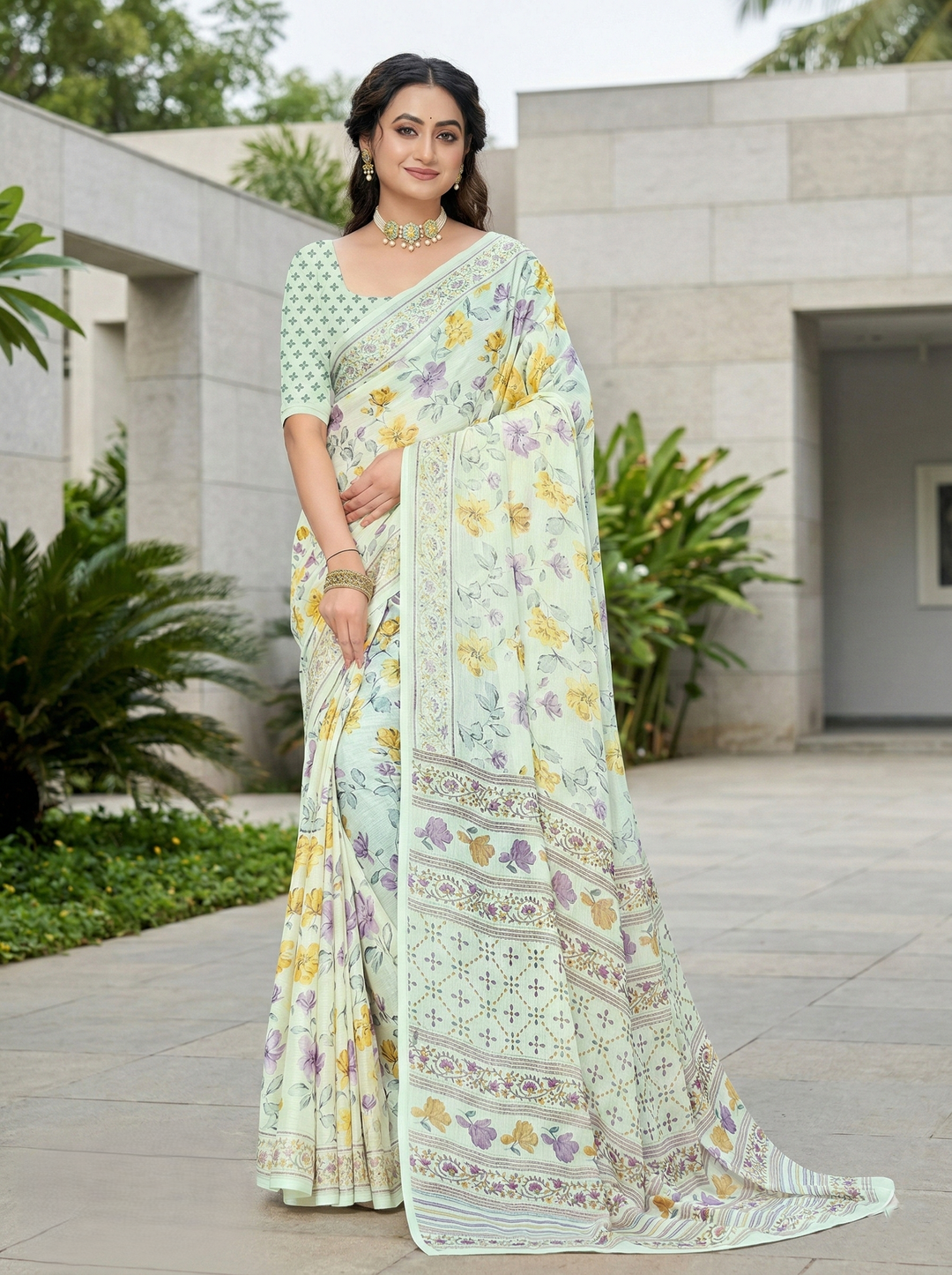 GHUNGHAT PRINTED SAREE