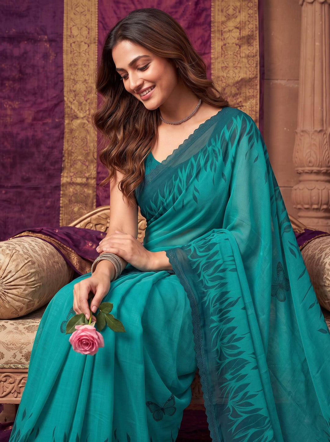 EMERALD GLOW BLUE SAREE