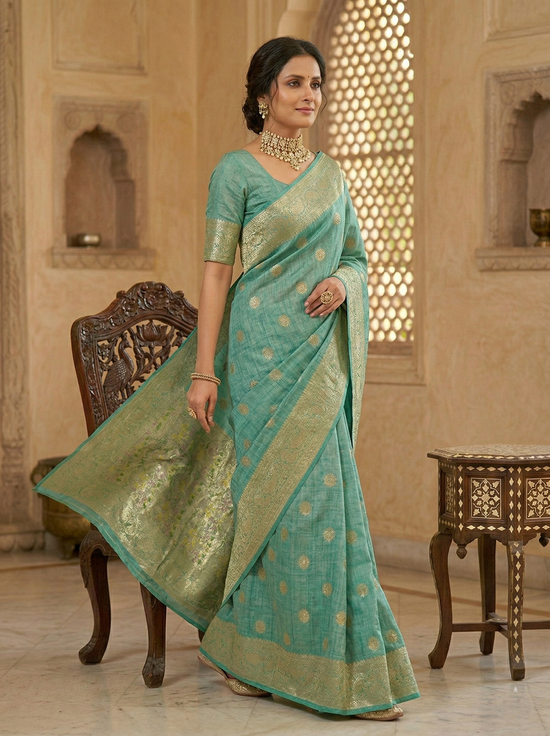 MADHURIMA RICH PALLU COTTON SAREE