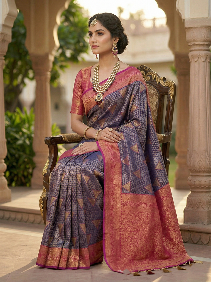 REKHA SWAROVSKI WORK KATPADAR SAREE