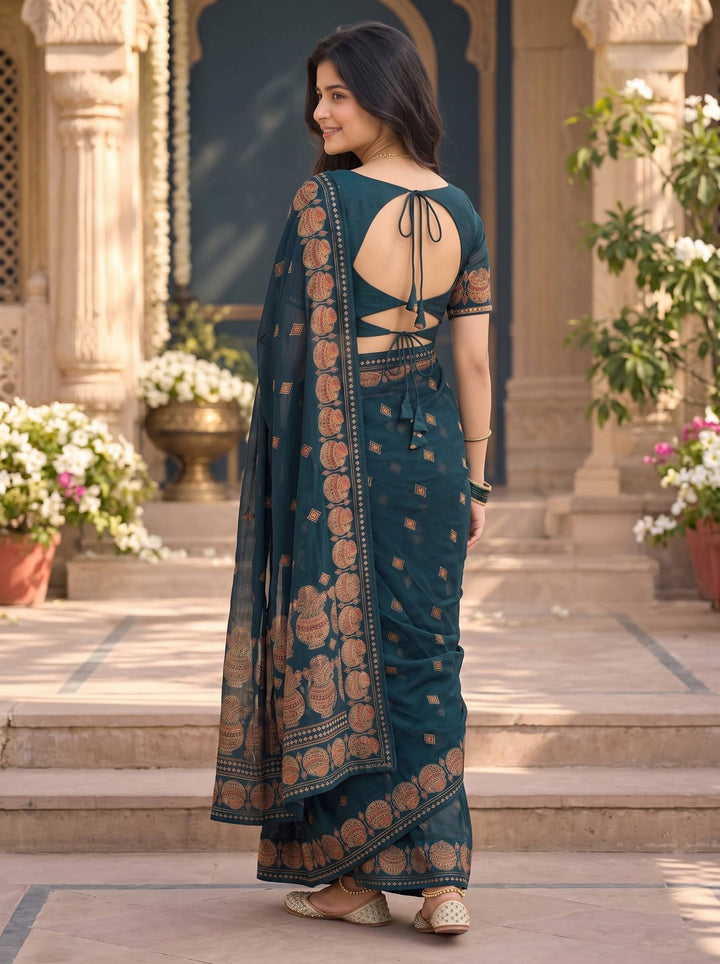 TRADITIONAL NAVY BLUE SAREE