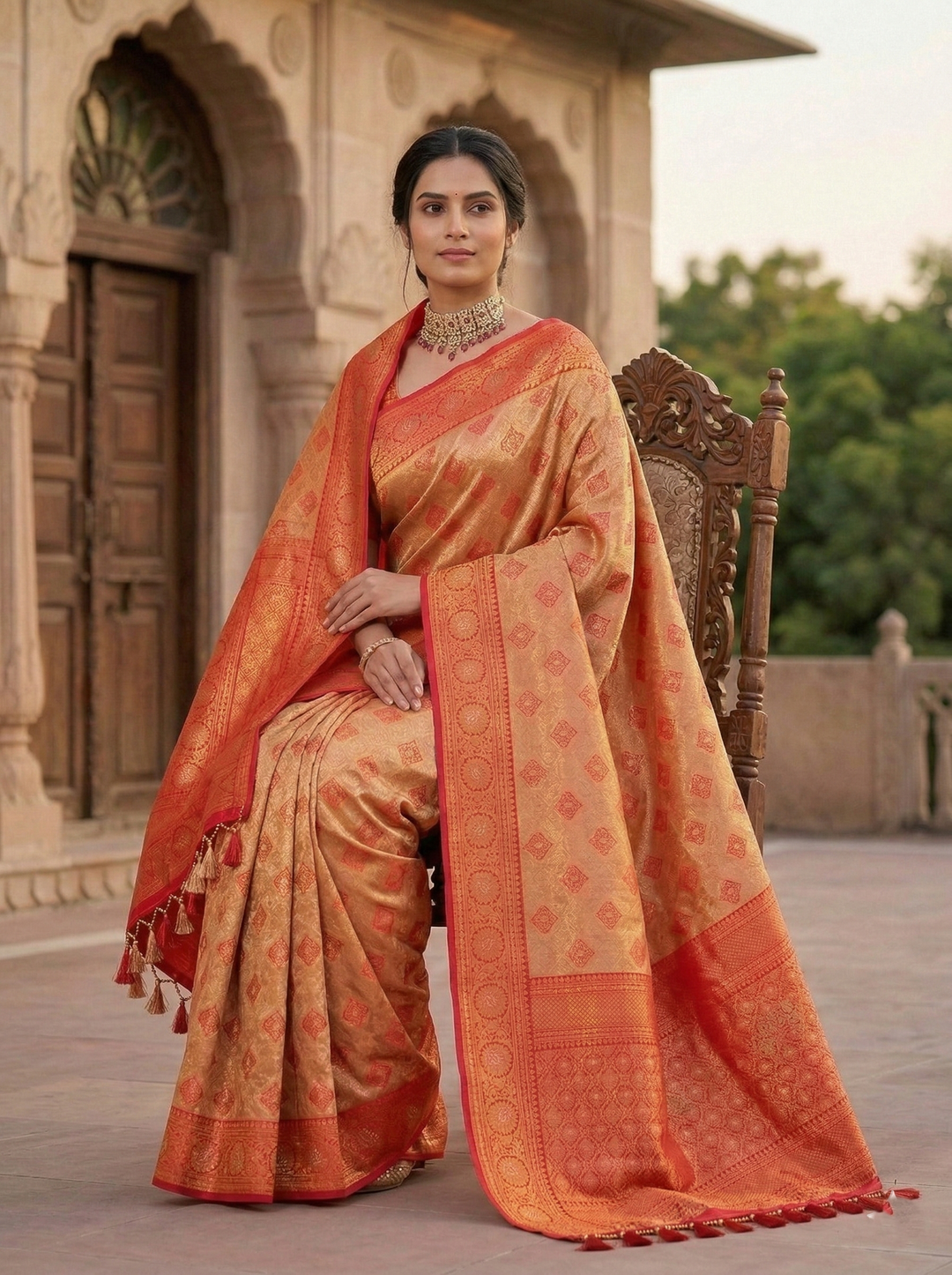 GANAPATI SWAROVSKI SOUTH INDIAN SAREE