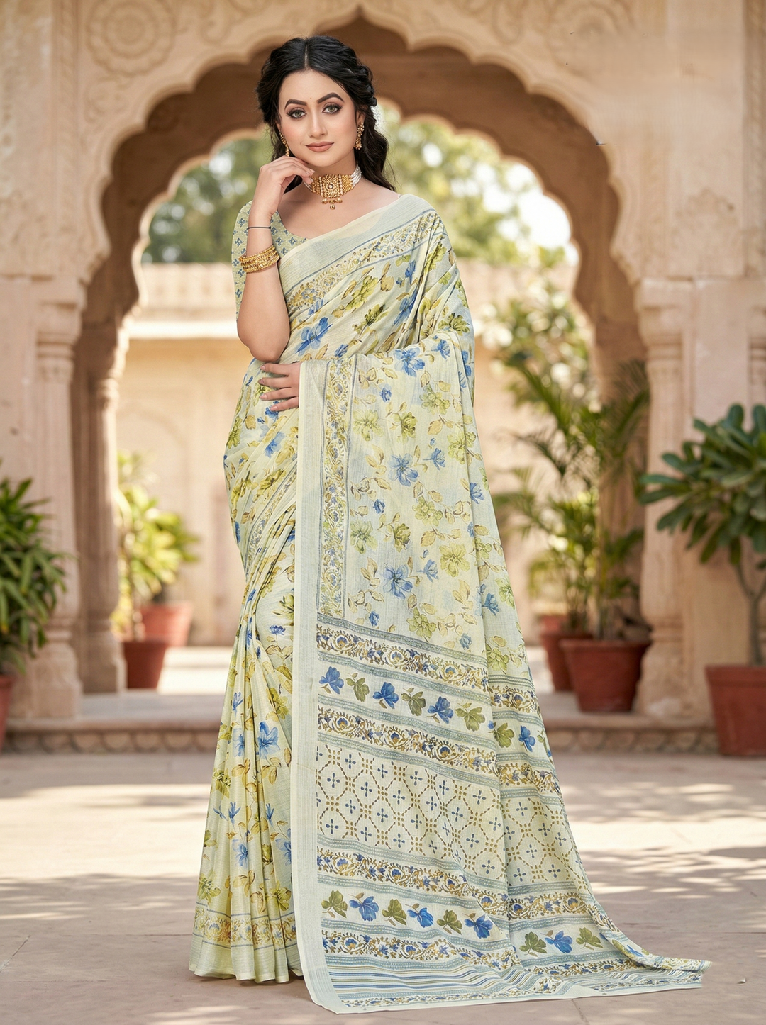 GHUNGHAT PRINTED SAREE