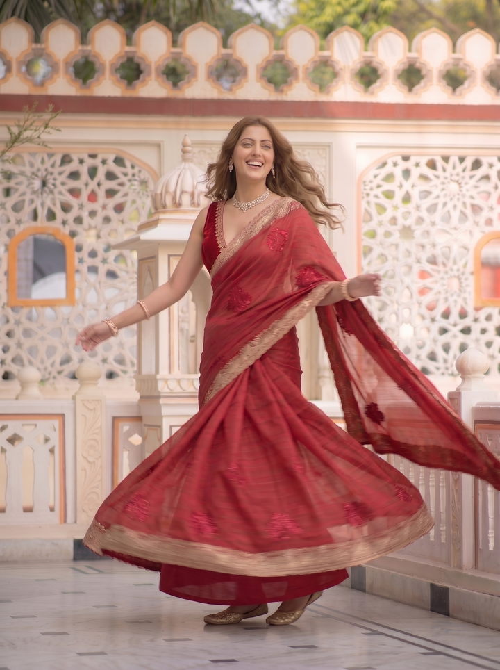 CRIMSON GRACE PARTY WEAR SAREE