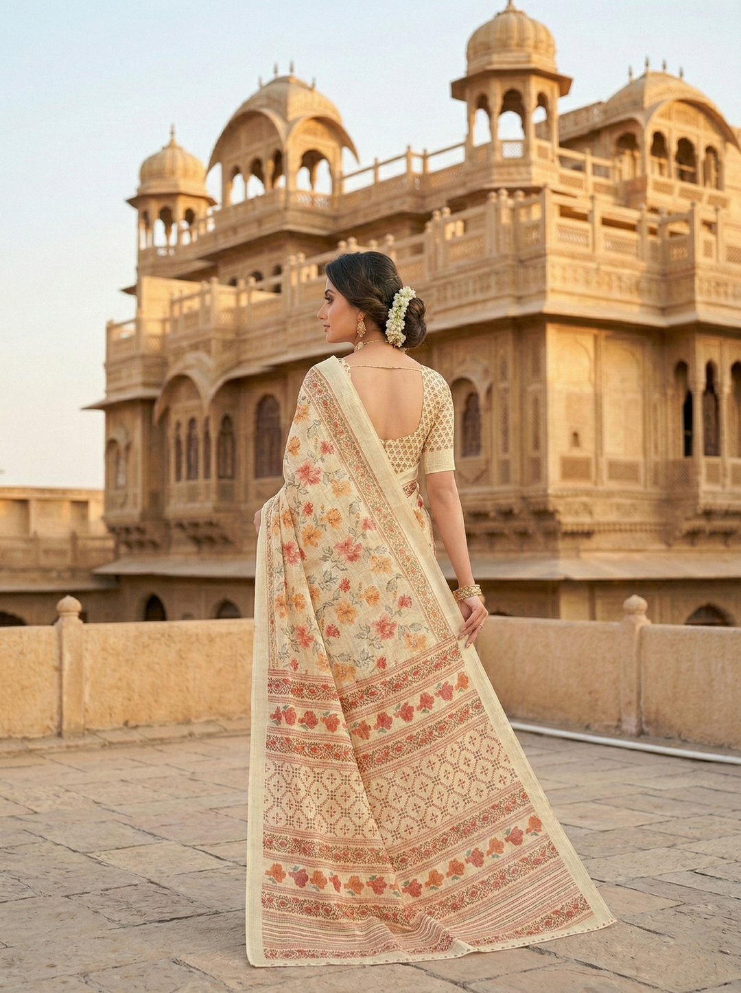 GHUNGHAT PRINTED SAREE