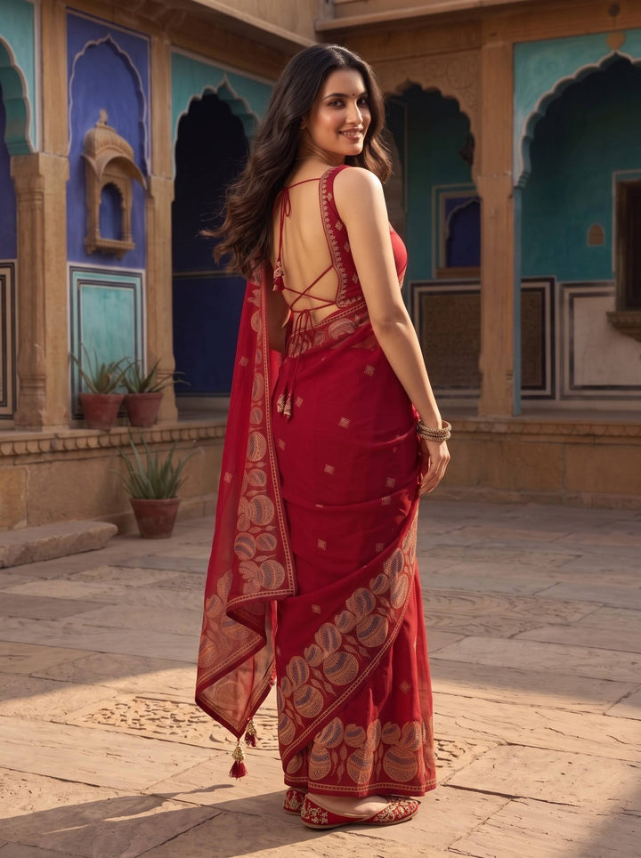 TRADITIONAL RED SAREE