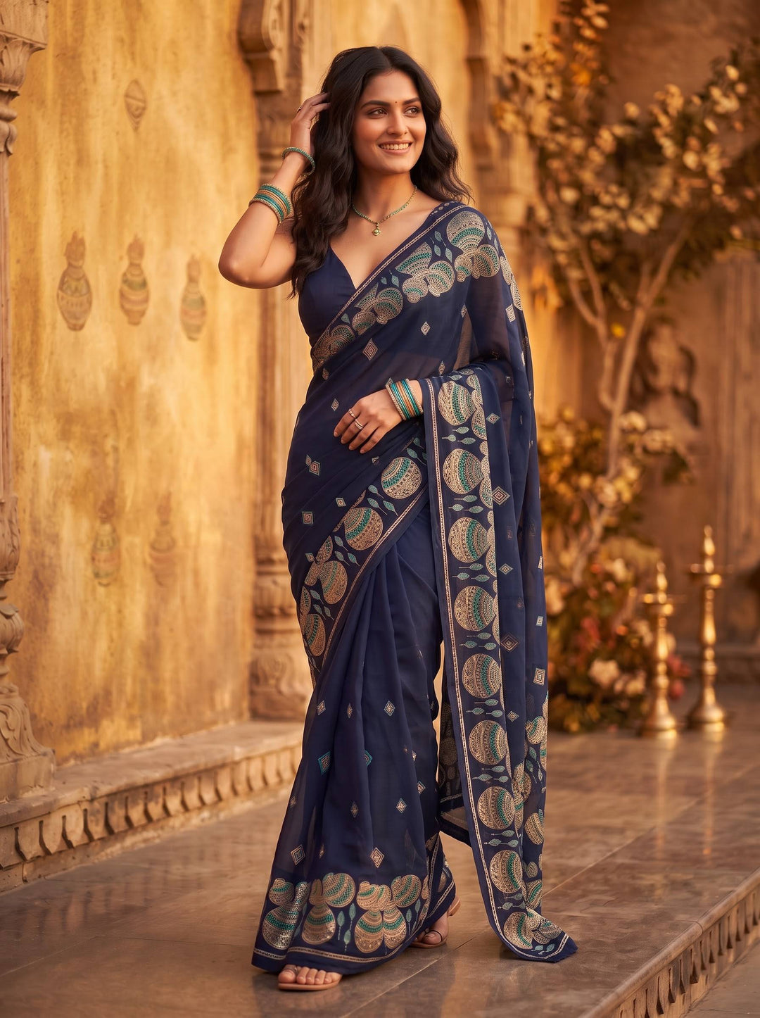 TRADITIONAL BLACK SAREE
