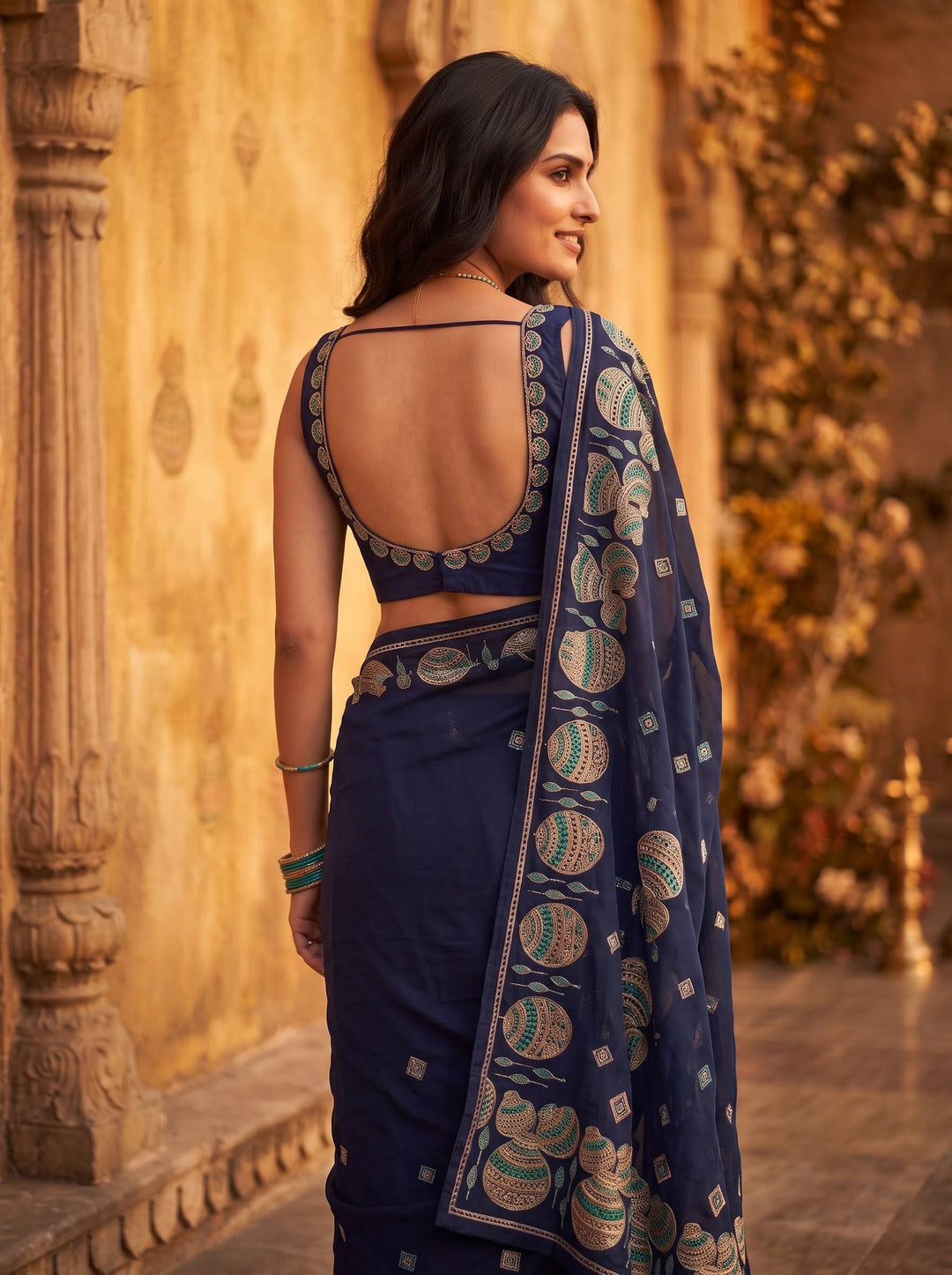 TRADITIONAL BLACK SAREE