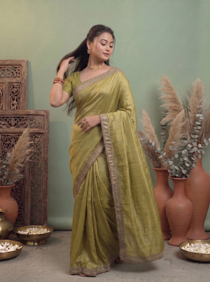 STUNNING METALLIC DARK GREY SHIMMER SAREE | CHARCOAL BLUE DUAL-TONE DESIGNER ETHNIC WEAR