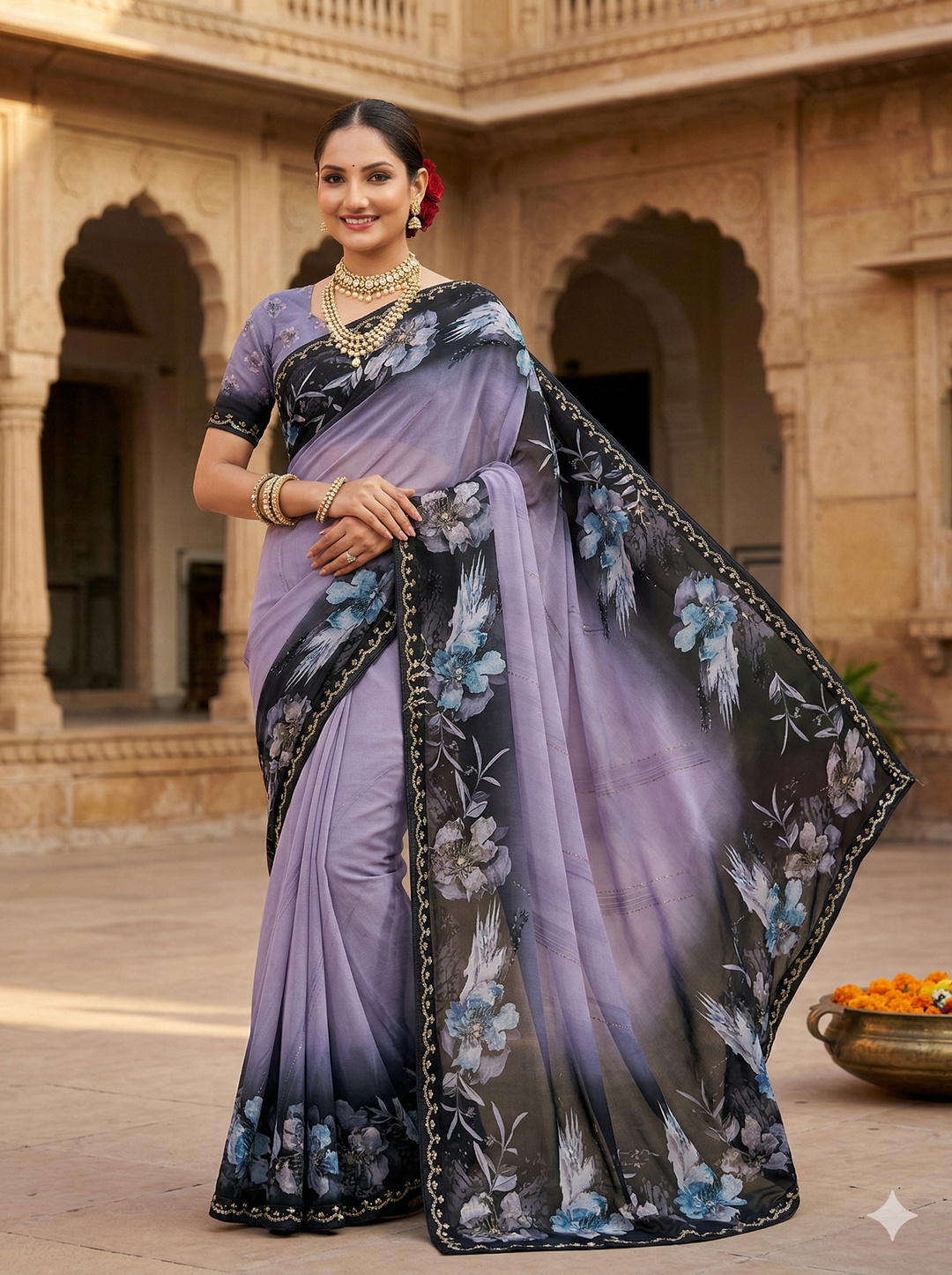 NIRVAA PRINTED SAREE